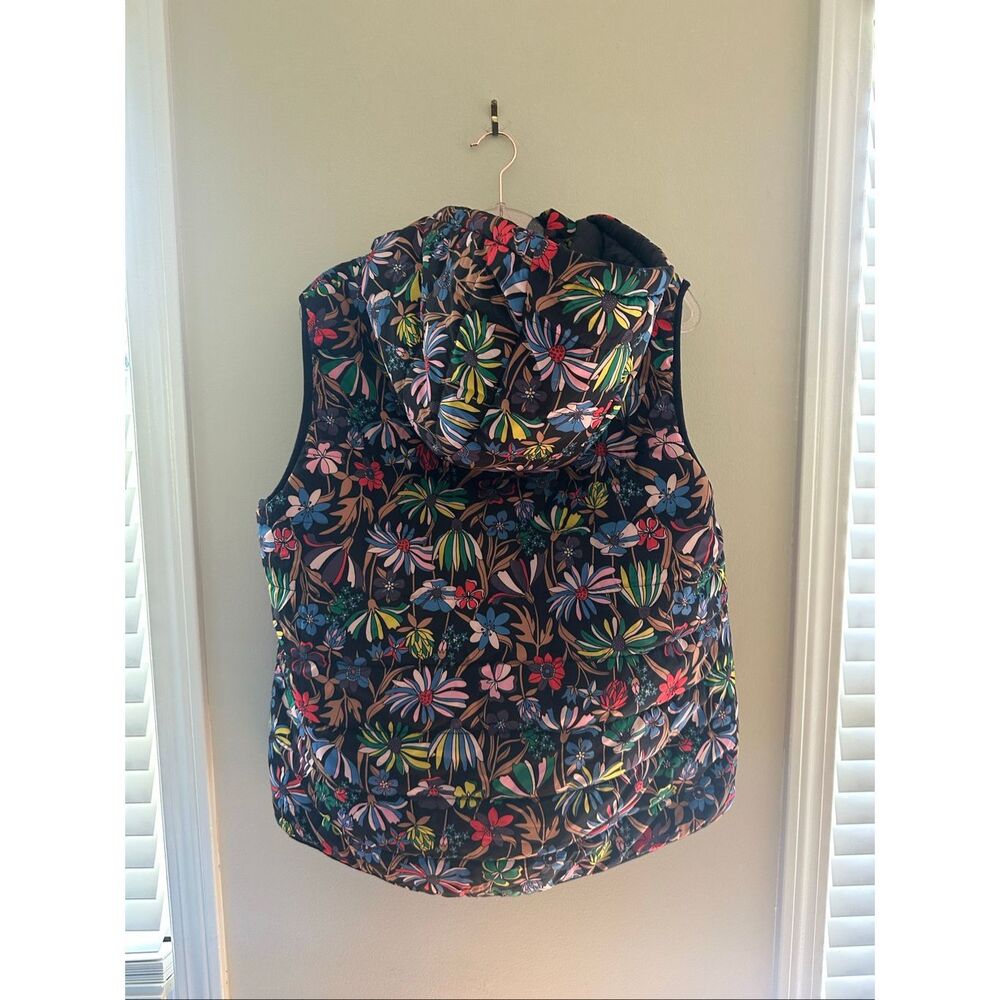 Boden Reversible Vest Black Floral Wild Dandelion Women's US 14 - Picture 2 of 5